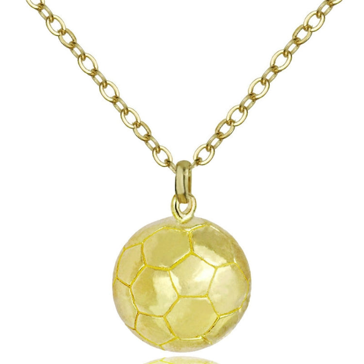 Three-Dimensional Sports Ball Pendant Necklace,Style: Women Rugby 18K Gold Reluova