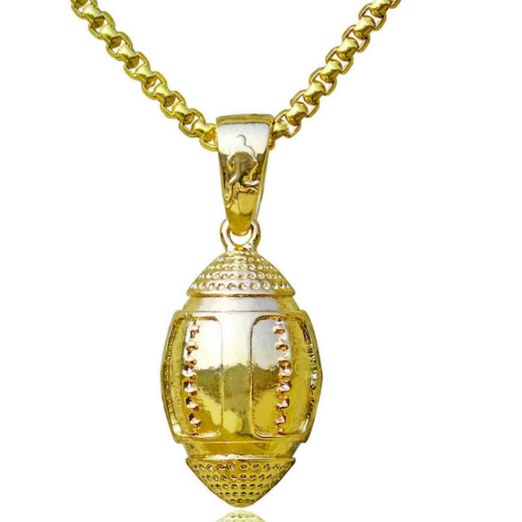 Three-Dimensional Sports Ball Pendant Necklace,Style: Women Rugby 18K Gold