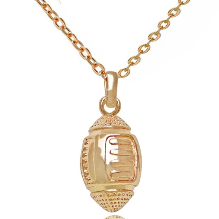 Three-Dimensional Sports Ball Pendant Necklace,Style: Women Rugby 18K Gold