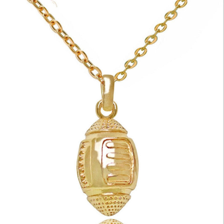 Three-Dimensional Sports Ball Pendant Necklace,Style: Women Rugby 18K Gold