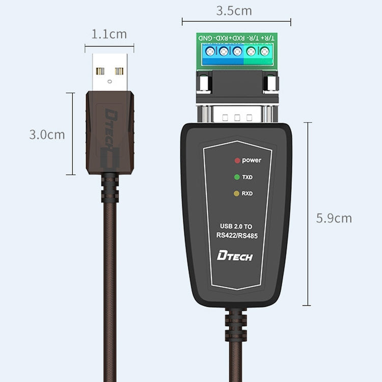 DTECH DT-5019 USB to RS485 / RS422 Conversion Cable, FT232 Chip, Length: My Store