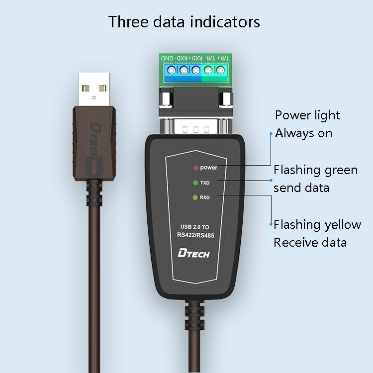 DTECH DT-5019 USB to RS485 / RS422 Conversion Cable, FT232 Chip, Length: My Store