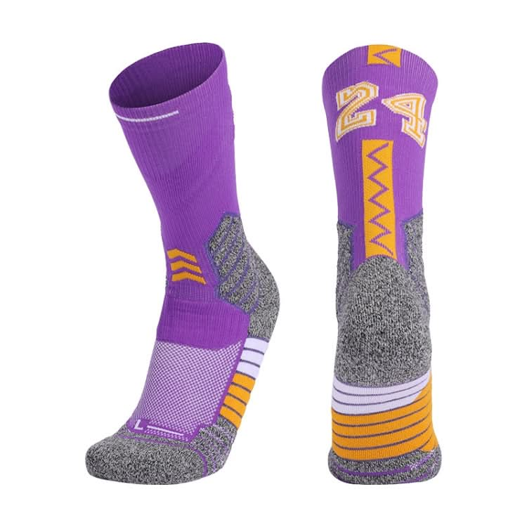 Men Terry Non-Slip Mid-Tube Sports Socks Basketball Socks Reluova