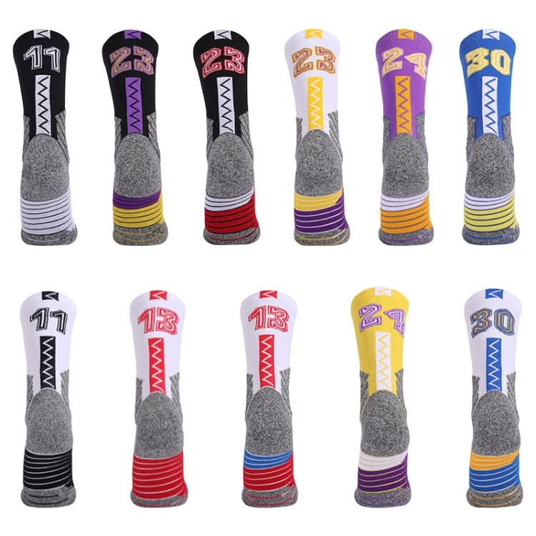 Men Terry Non-Slip Mid-Tube Sports Socks Basketball Socks Reluova