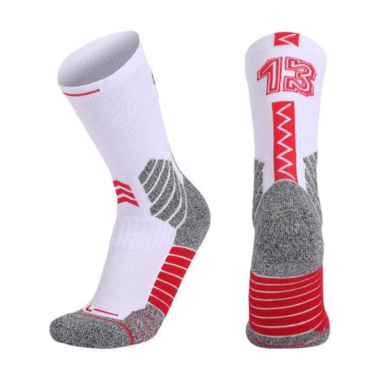 Men Terry Non-Slip Mid-Tube Sports Socks Basketball Socks Reluova