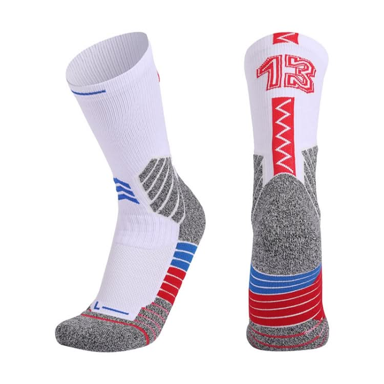 Men Terry Non-Slip Mid-Tube Sports Socks Basketball Socks Reluova