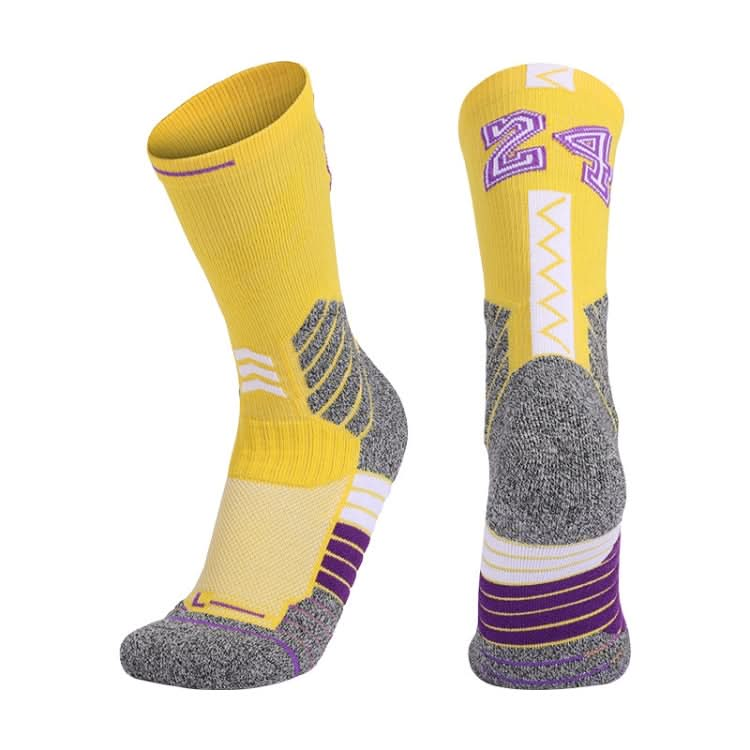 Men Terry Non-Slip Mid-Tube Sports Socks Basketball Socks Reluova