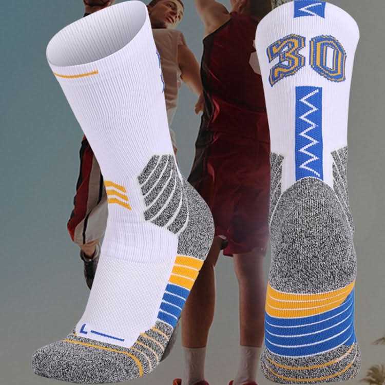 Men Terry Non-Slip Mid-Tube Sports Socks Basketball Socks Reluova