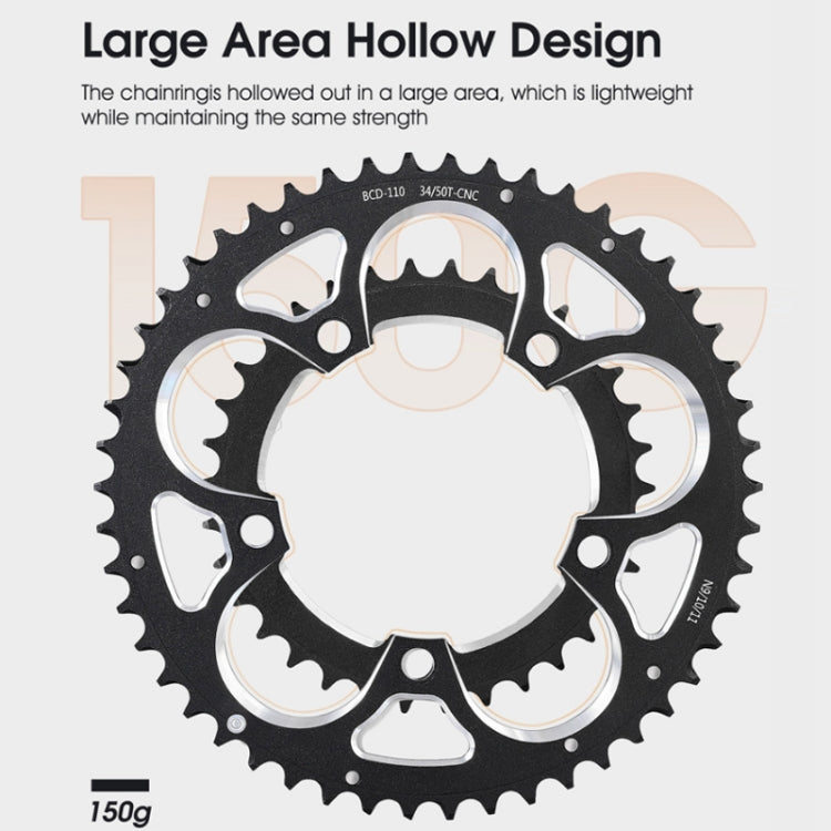 WEST BIKING 34T-50T Road Bike Racing Folding Chainwheel Reluova