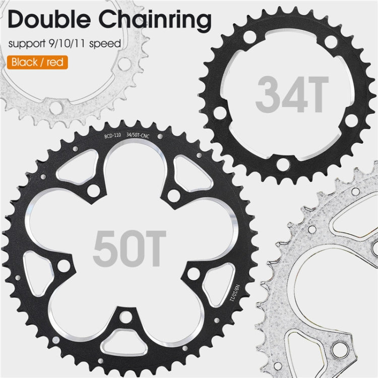 WEST BIKING 34T-50T Road Bike Racing Folding Chainwheel Reluova