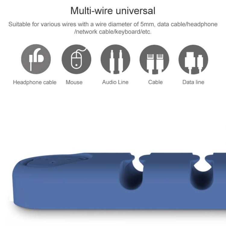 6 Holes Bear Silicone Desktop Data Cable Organizing And Fixing Device