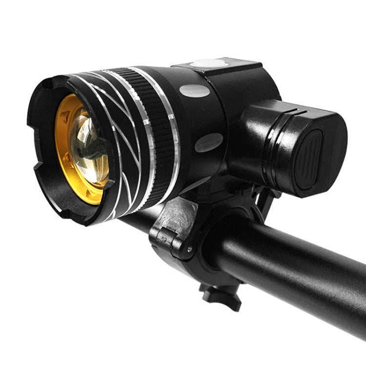 7602 LED USB Charging Telescopic Zoom Bicycle Front Light, Specification:-Reluova