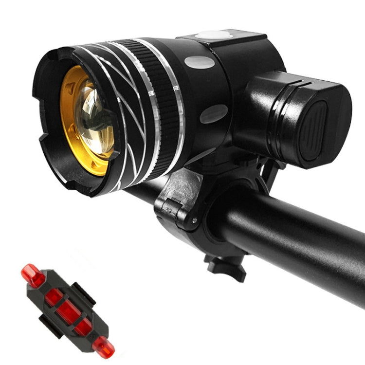 7602 LED USB Charging Telescopic Zoom Bicycle Front Light, Specification:-Reluova