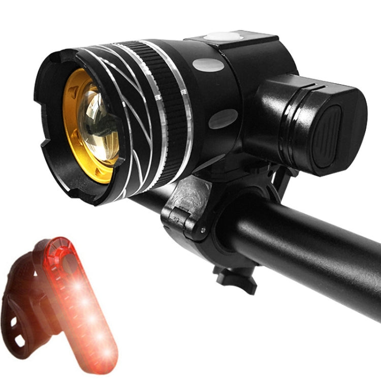 7602 LED USB Charging Telescopic Zoom Bicycle Front Light, Specification:-Reluova