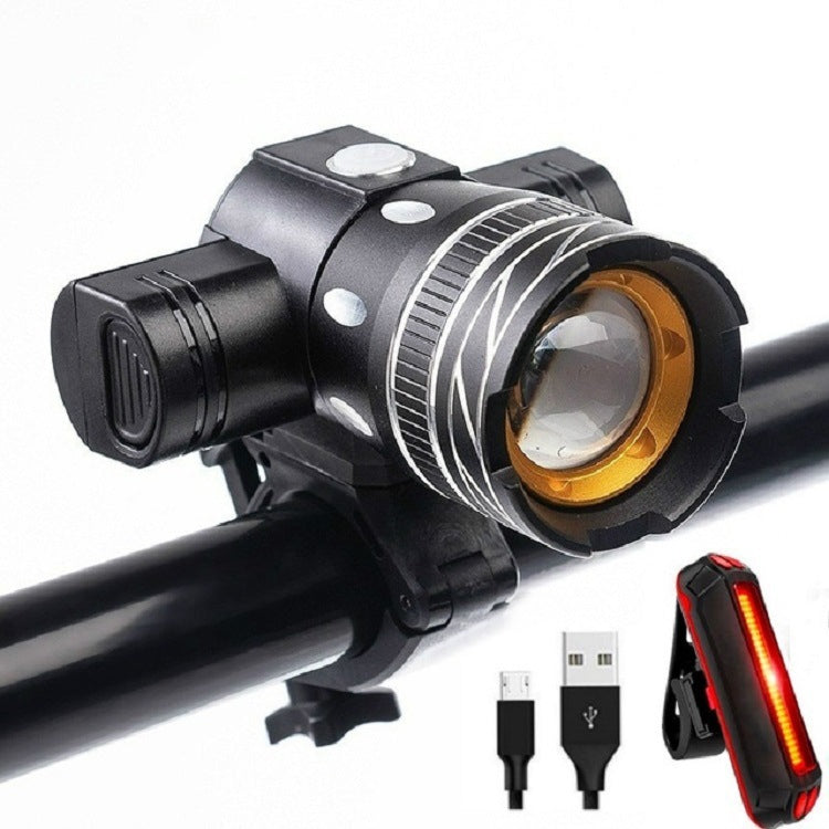 7602 LED USB Charging Telescopic Zoom Bicycle Front Light, Specification:-Reluova