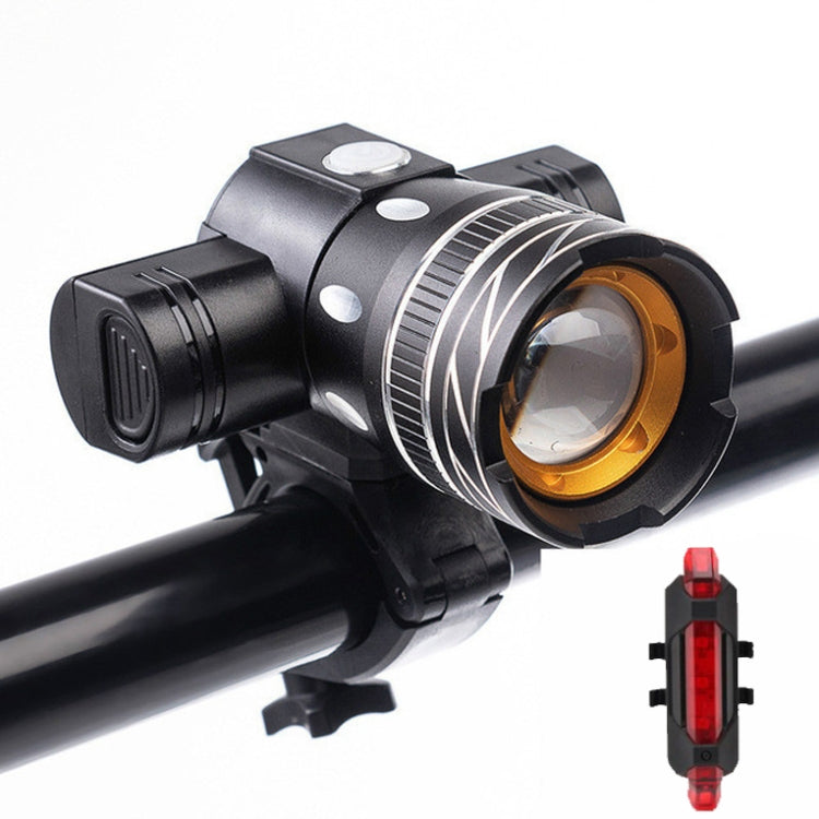 7602 LED USB Charging Telescopic Zoom Bicycle Front Light, Specification:-Reluova