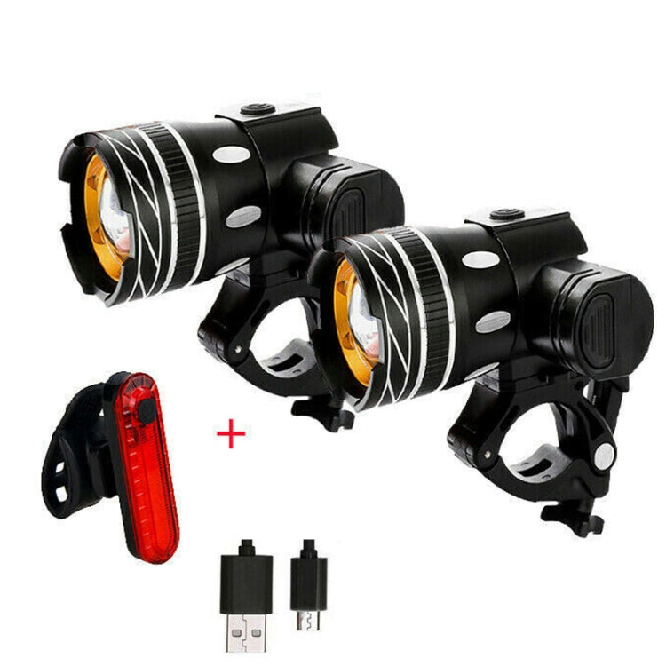 7602 LED USB Charging Telescopic Zoom Bicycle Front Light, Specification:-Reluova