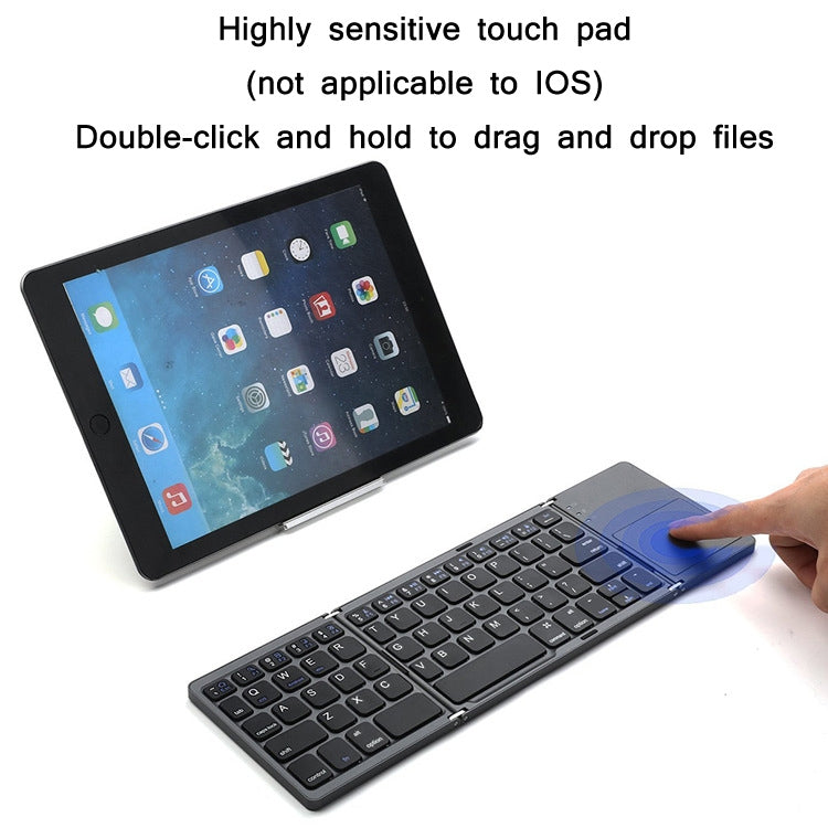 B066 78 Keys Bluetooth Multi-System Universal Folding Wireless Keyboard with Touchpad