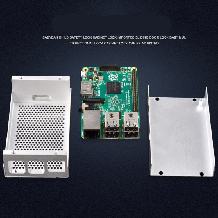 Aluminum Alloy Shell Grid Cooling Box For Raspberry Pi 3 Model B Pi 2/B + Reluova