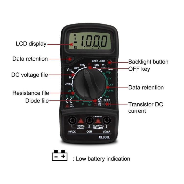 ANENG XL830L Multi-Function Digital Display High-Precision Digital Multimeter