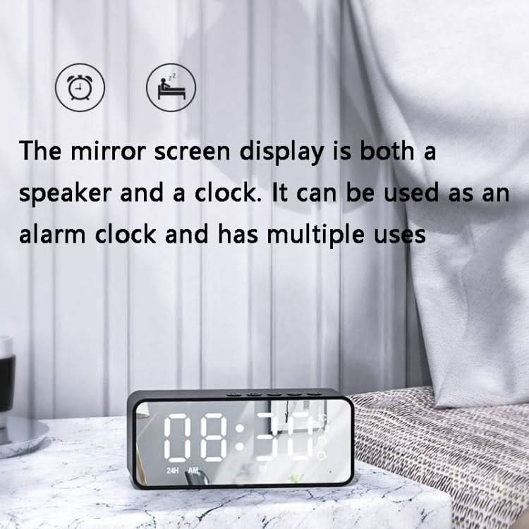 ZXL-G50 Mini Mirror Alarm Bluetooth Speaker Support TF Card