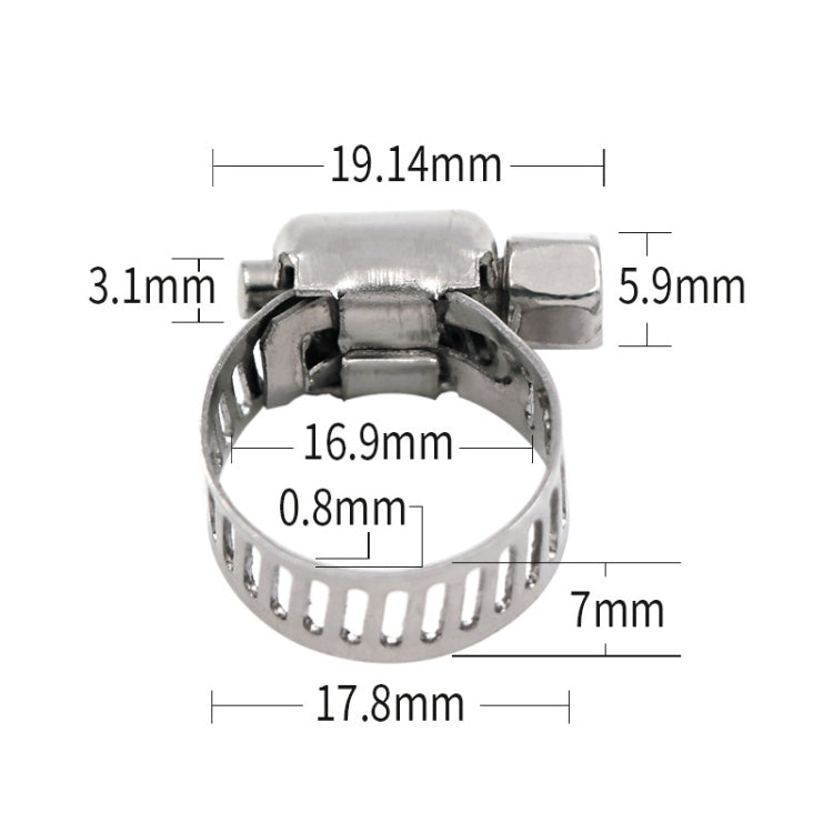 10pcs Stainless Steel Water Pipe Hose Clamp