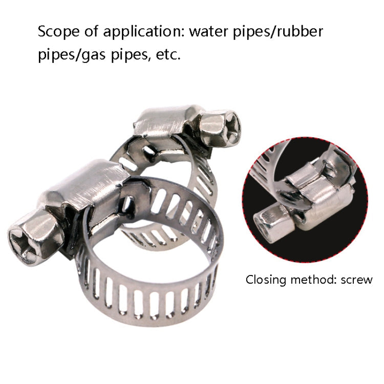 10pcs Stainless Steel Water Pipe Hose Clamp