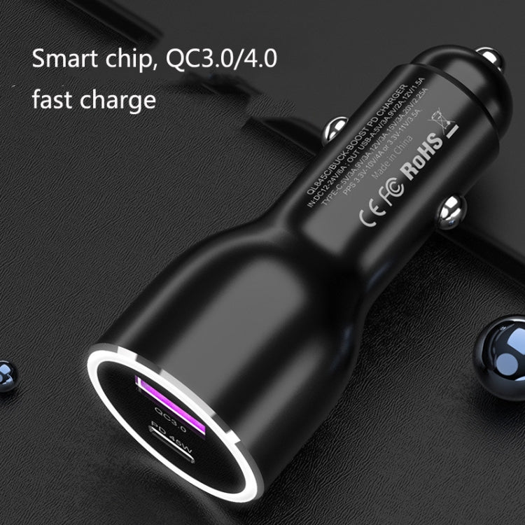 QL845C PD 45W USB-C / Type-C + QC 3.0 USB Car Charger ÎҵÄÉ̵ê