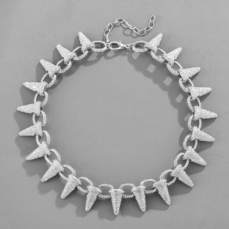 NL110 Spiked Thorns Studded With Diamonds Hip-Hop Cuban Necklace, Size: Reluova