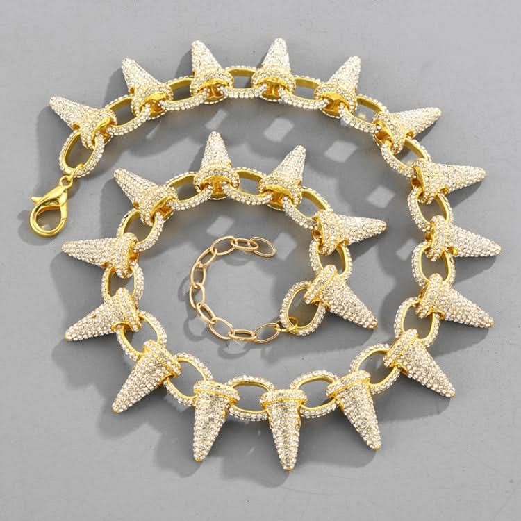 NL110 Spiked Thorns Studded With Diamonds Hip-Hop Cuban Necklace, Size: Reluova