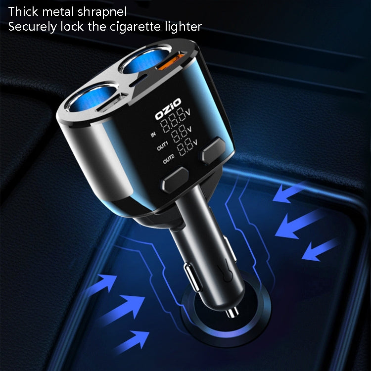 Ozio Car Charger Cigarette Lighter Conversion Plug USB Car Fast Flashing Charger