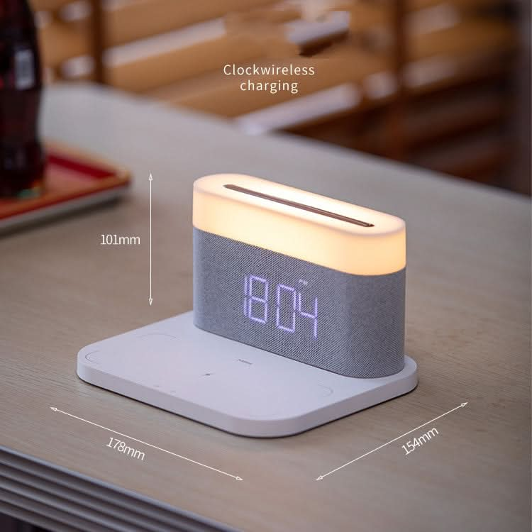 S26 3 in 1 Mobile Phone Wireless Charger with Clock & Night Light