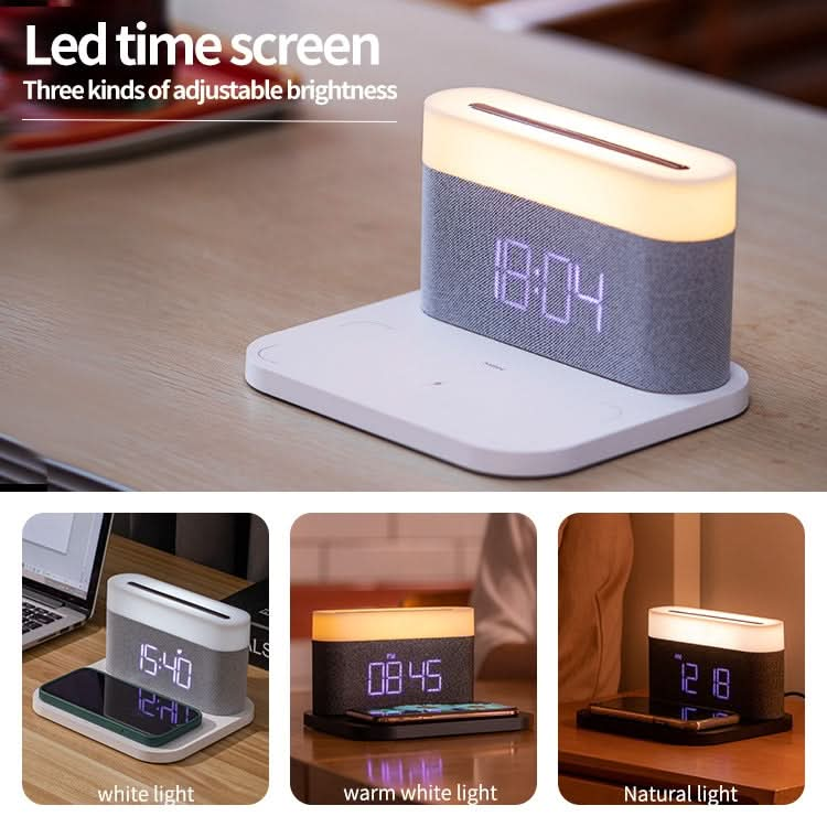 S26 3 in 1 Mobile Phone Wireless Charger with Clock & Night Light