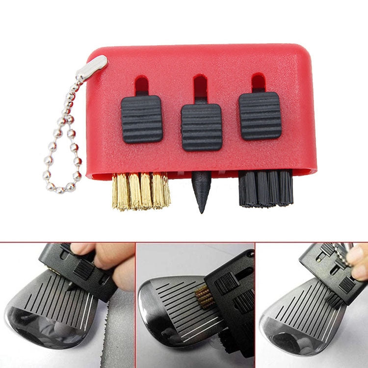 3 PCS Golf Multi-Function Cleaning Brush Portable Groove Slit Cleaning Brush