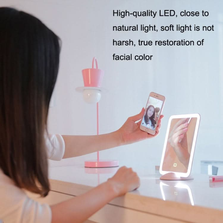 Flydee FD008-1 Portable LED Makeup Mirror With Bracket Wall Hanging Vertical Dual-Use Makeup Mirror Reluova