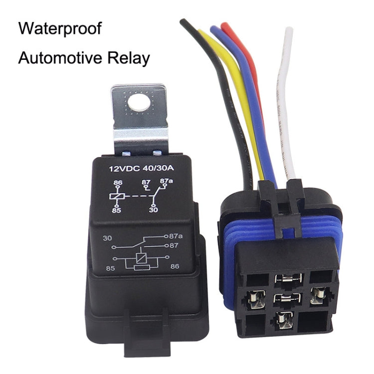 2 PCS 1040 5 Pin Waterproof Integrated Automotive Relay With Bracket-Reluova