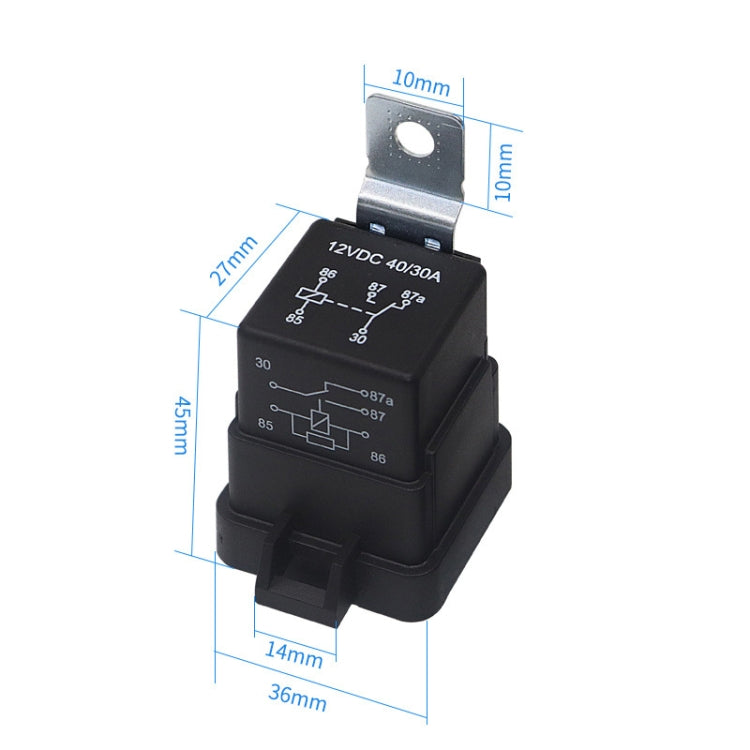 2 PCS 1040 5 Pin Waterproof Integrated Automotive Relay With Bracket