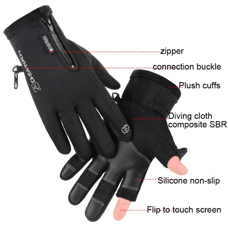 Outdoor Sports Riding Warm Gloves Touch Screen Fingerless Fishing Gloves Reluova