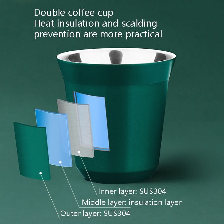 304 Stainless Steel Coffee Capsule Cup Double Insulation Coffee Cup, Style:-Reluova