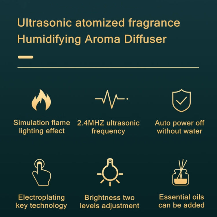 Flame Aroma Diffuser Night Light Humidifier Reluova