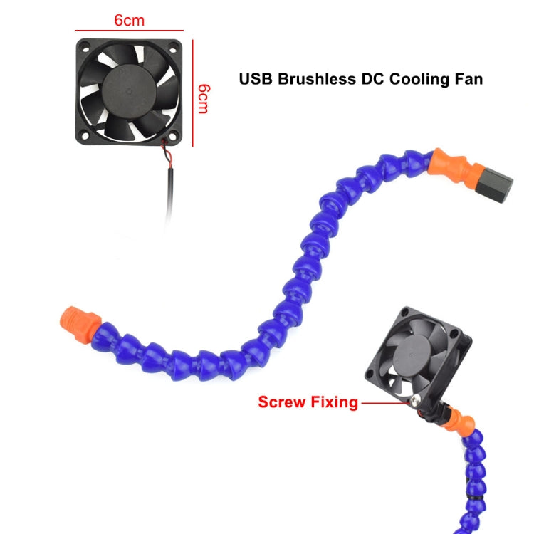 SN6SB-USB Six-Claw LED Lights Welding Station With Magnifying Glass & Fan