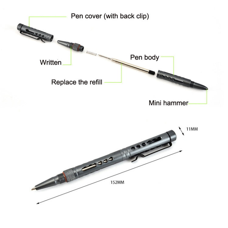 GB016 Aluminum Alloy Hollow Broken Window Survival Pen, Random Color Delivery Reluova