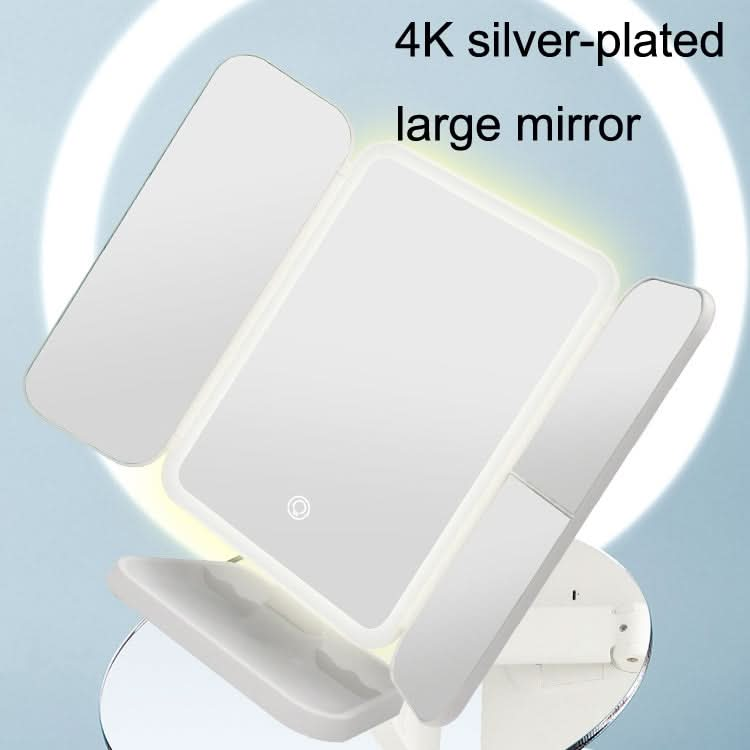 430 Three-Sided Folding LED Makeup Mirror Table Lamp-Reluova