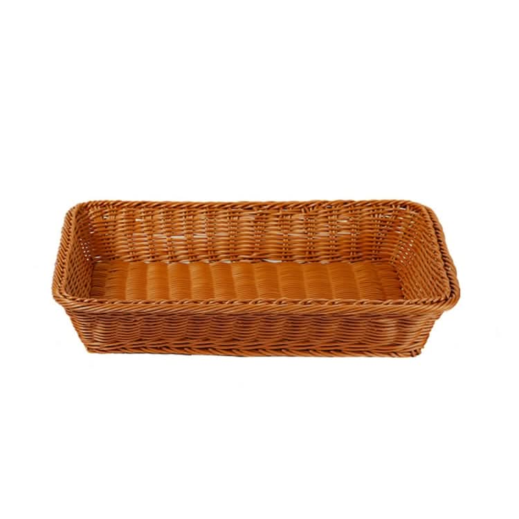 A1744 Rattan Basket Food Fruit Storage Basket Rectangular Fruit Plate, Size:-Reluova