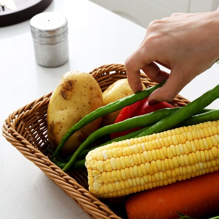 A1744 Rattan Basket Food Fruit Storage Basket Rectangular Fruit Plate, Size:-Reluova