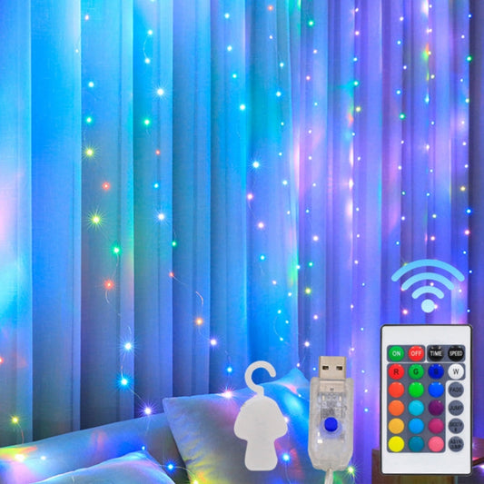 RGB 16 Color-Changing Copper Wire Curtain String Lights My Store