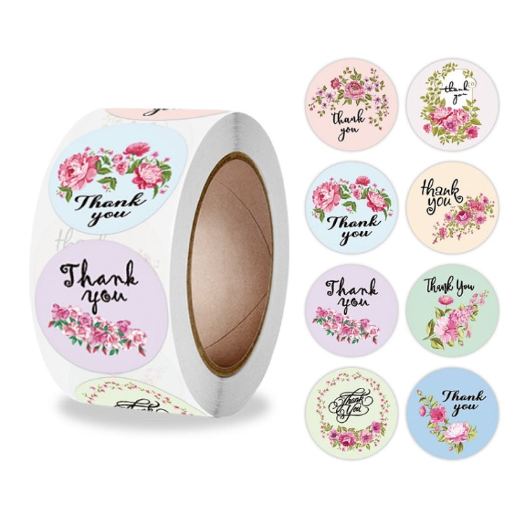 Floral Thank You Sticker Envelope Sealing Sticker