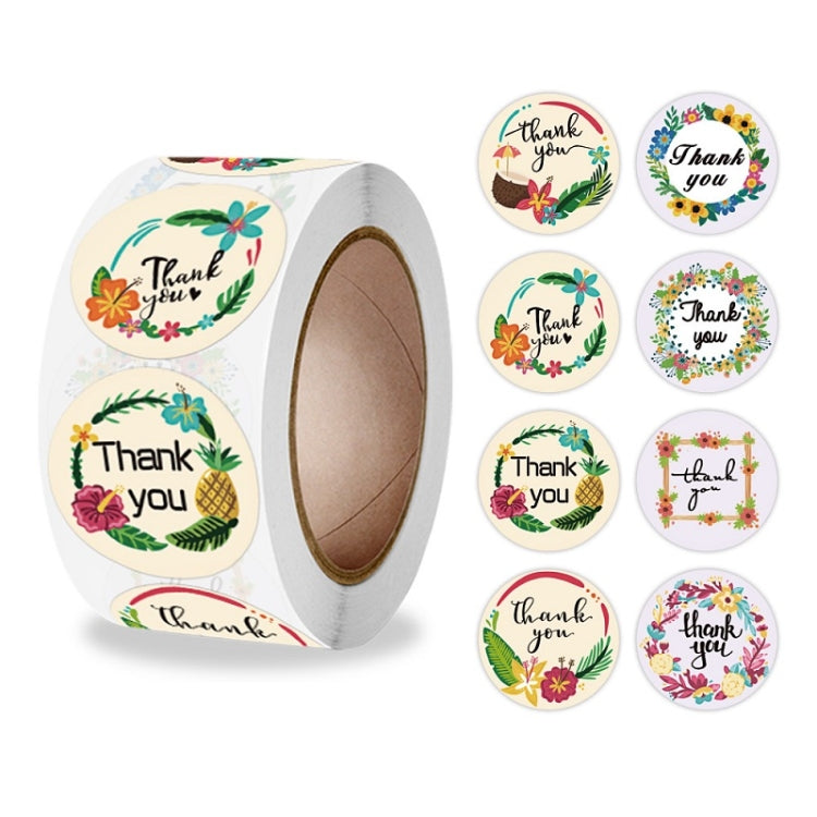 Floral Thank You Sticker Envelope Sealing Sticker