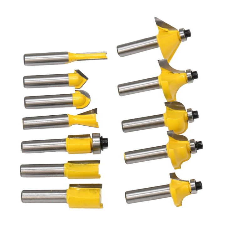 12 PCS / Set Woodworking Engraving Machine Trimmer Cutting Tool