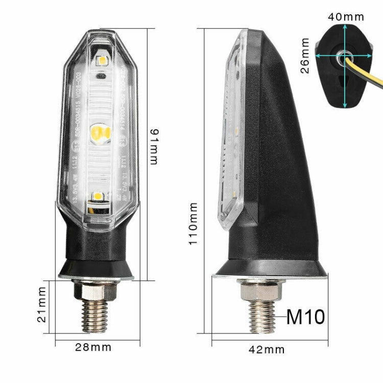 1 Pair MK-121 3 LEDs Shark Motorcycle Signal Lamp